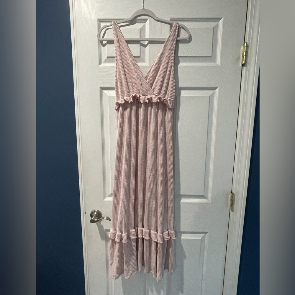 Size Large Summer Pink Striped Dress